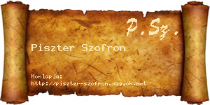 Piszter Szofron névjegykártya